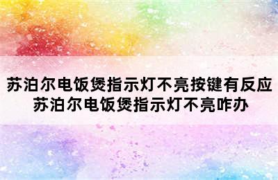 苏泊尔电饭煲指示灯不亮按键有反应 苏泊尔电饭煲指示灯不亮咋办